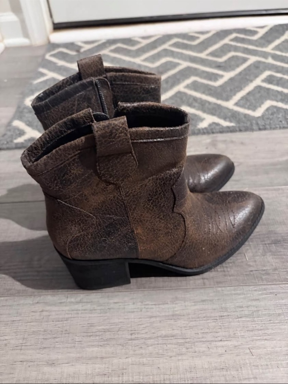 Brown Western Ankle Boots - Women's